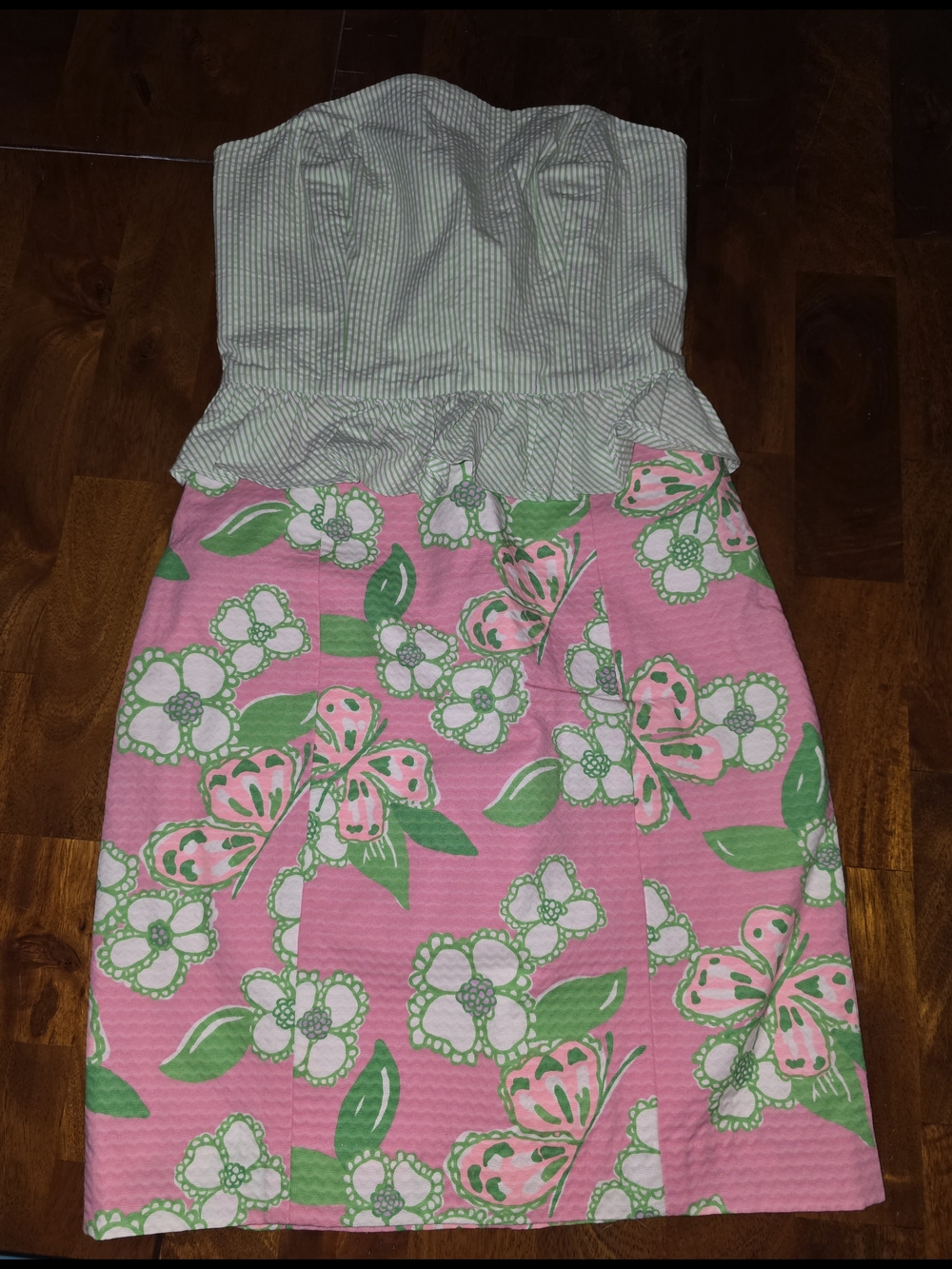Lilly Pulitzer Pink Floral Strapless Dress